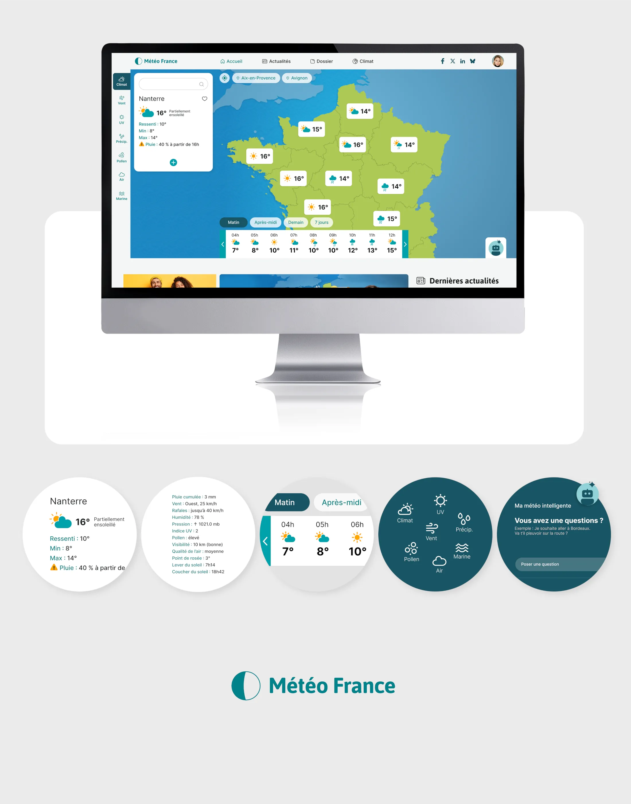 Interface du nouveau site Météo France